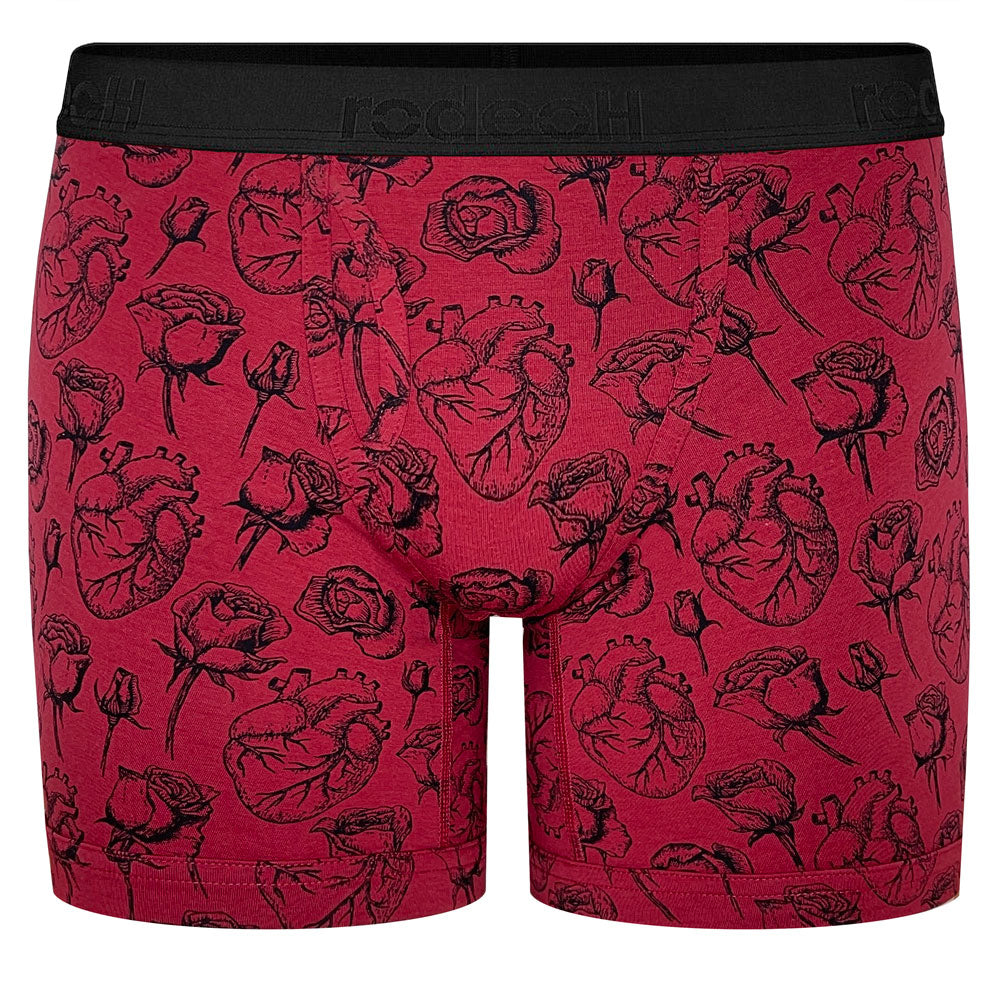 rodeoh 6 inch boxer underwear red roses and hearts