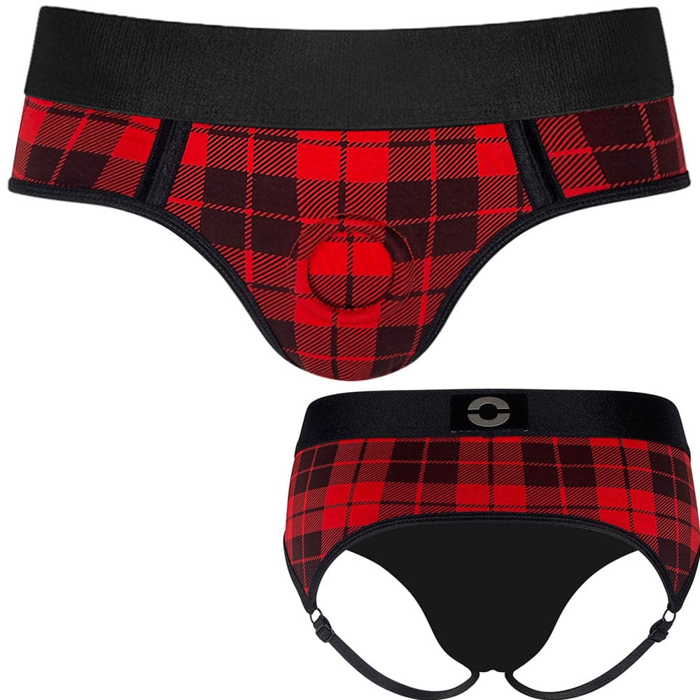 Cheeky Panty+ Harness - Red Plaid - RodeoH