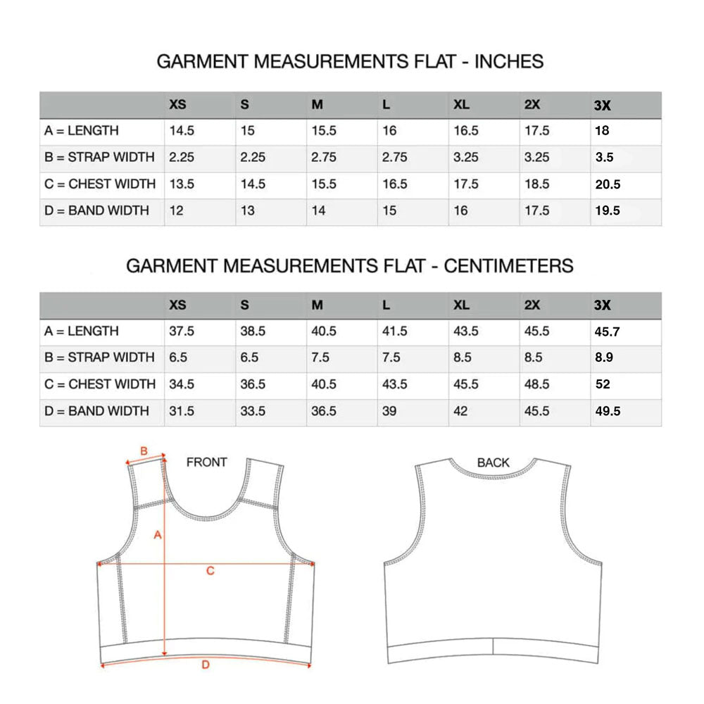 Compression Top Size Chart