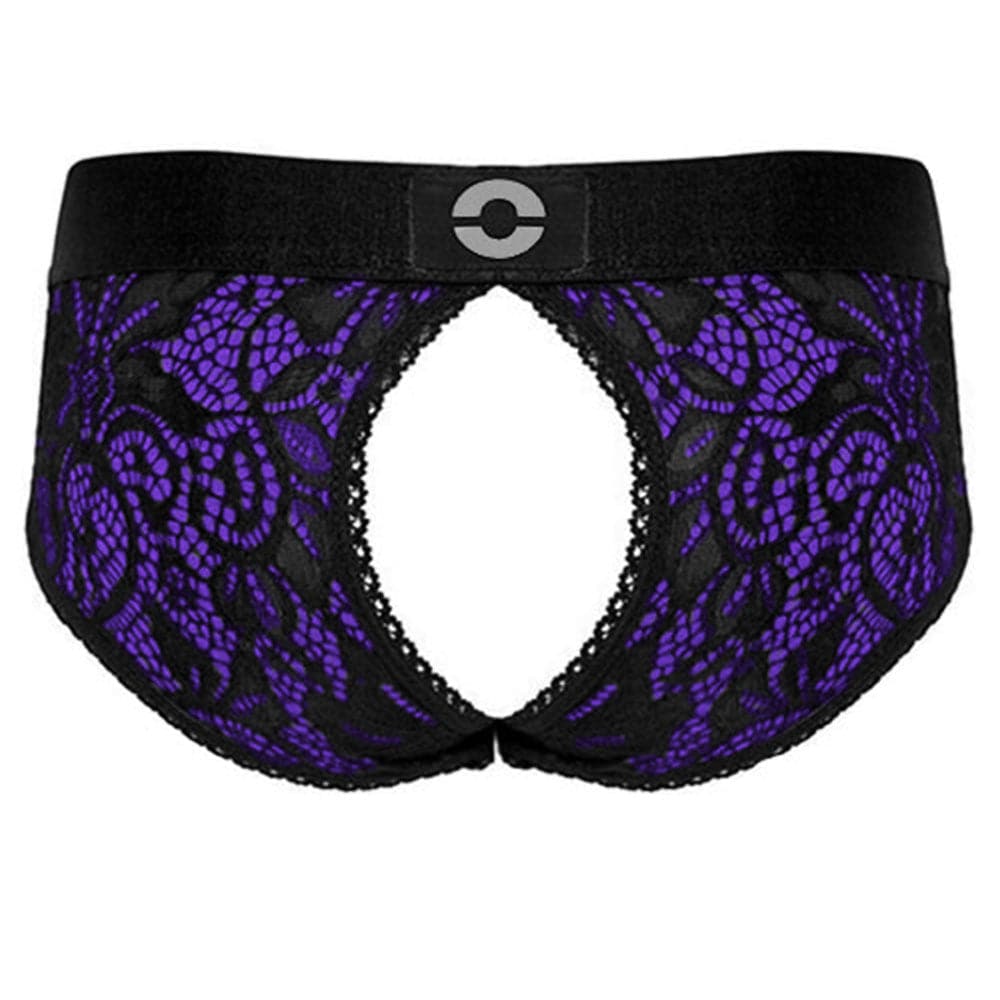 Crotchless Panty Harness - Purple & Black - RodeoH