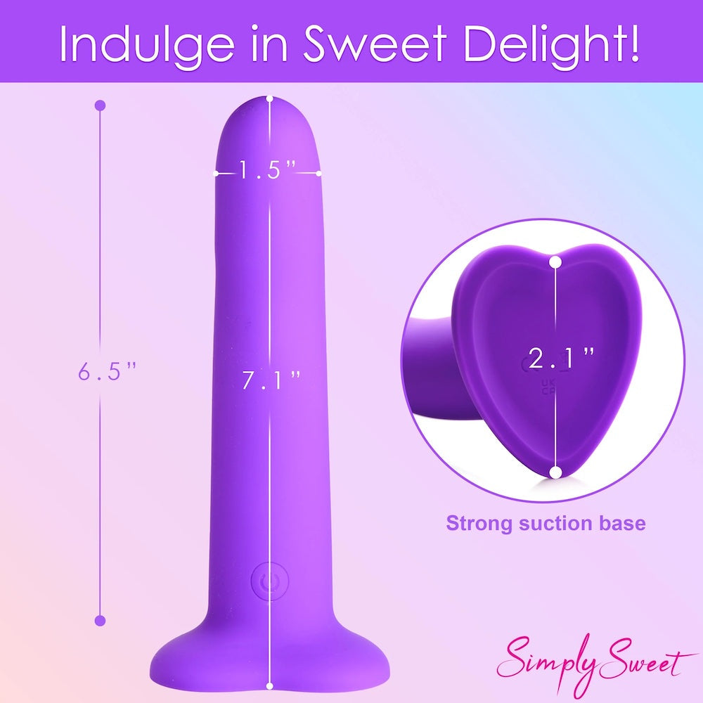 6.5" Simply Sweet 21X Vibrating Wavy Silicone Dildo Remote Control - Purple