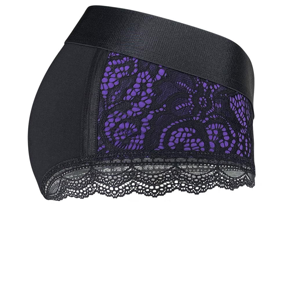 Floral Lace Panty Harness - Purple - RodeoH