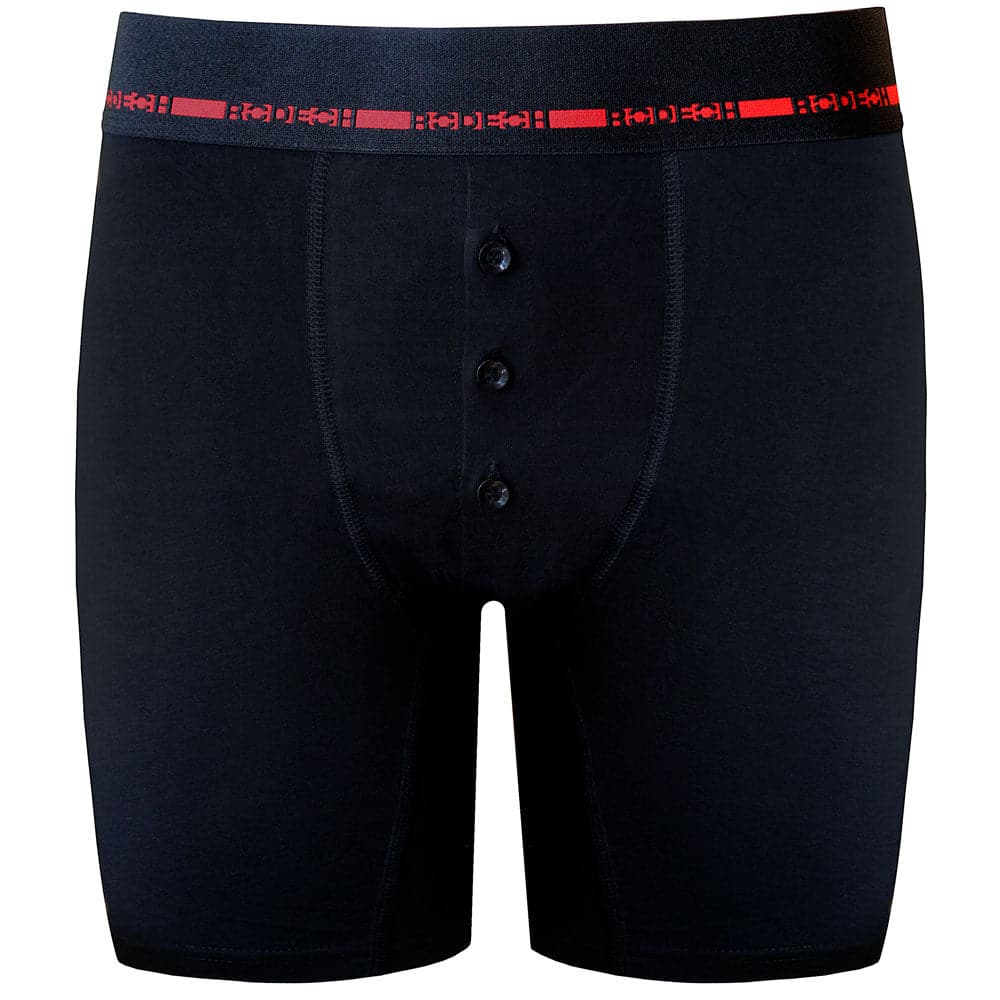 High Rise Button Fly Boxer+ Harness - Black - RodeoH