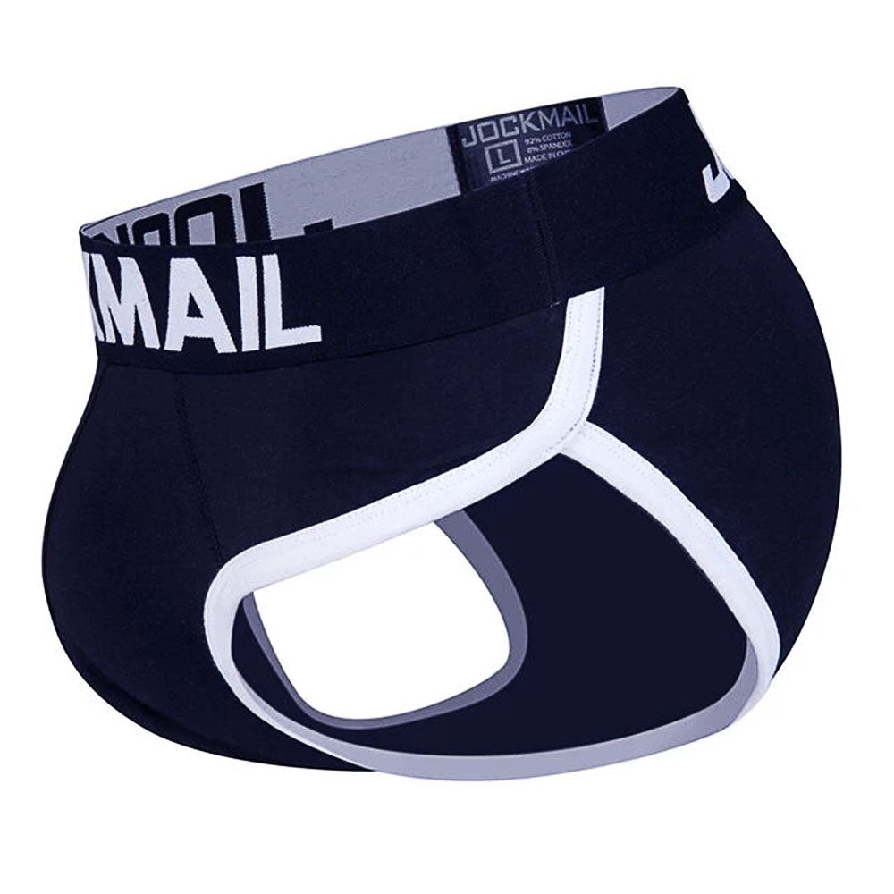 jockmail brief hybrid packer underwear navy side view