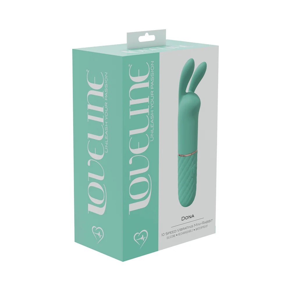 Dona 10 Speed Silicone Rechargeable Mini Rabbit - Green