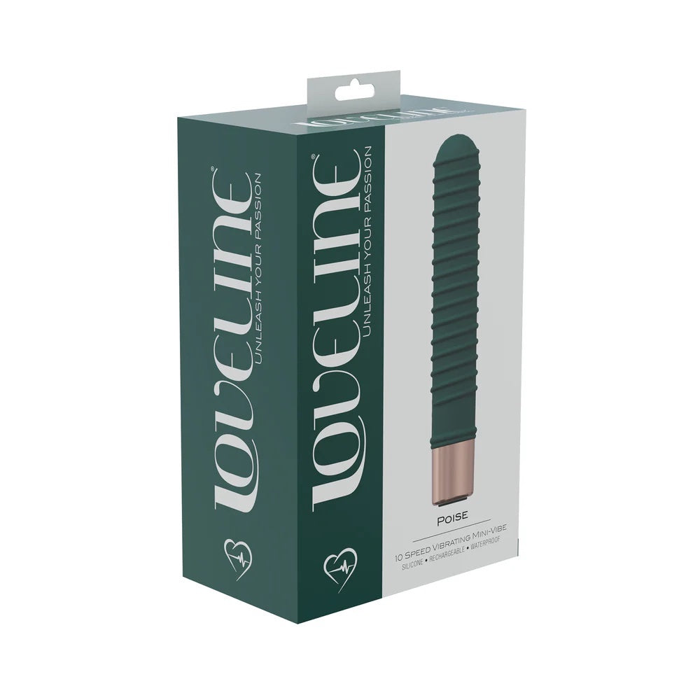 Poise 10 Speed Ribbed Silicone Mini Vibrator - Forest Green