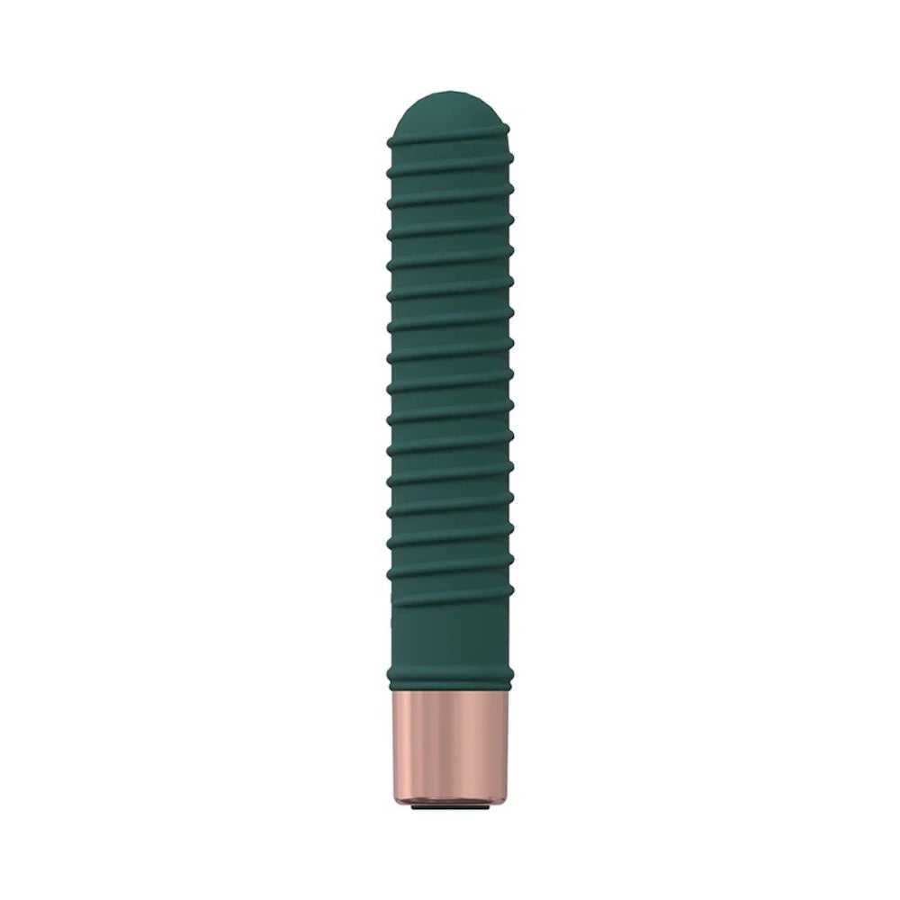 Poise 10 Speed Ribbed Silicone Mini Vibrator - Forest Green