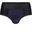 rodeoh crotchless panty harness violet with black lace