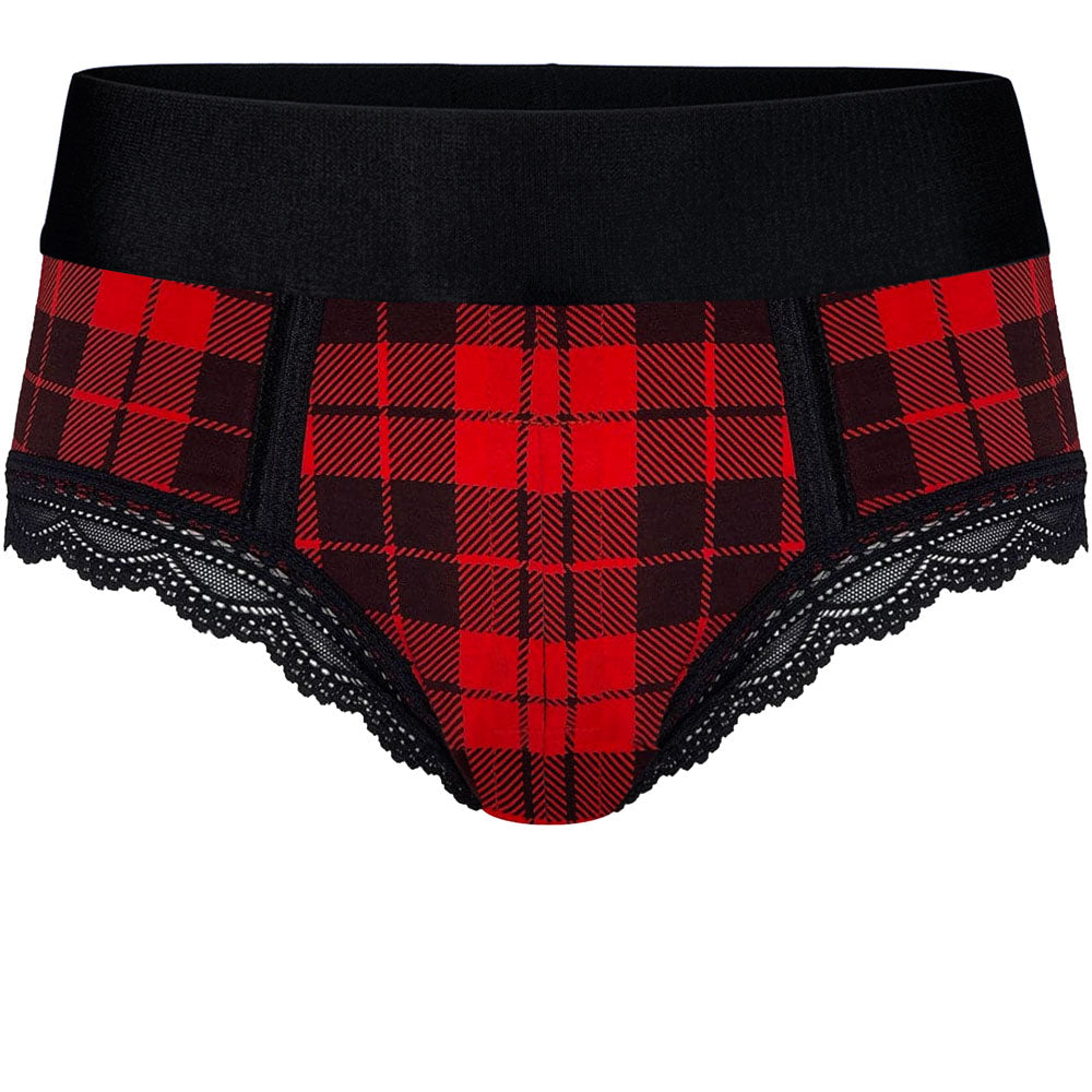 rodeoh duo panty harness red plaid