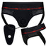 rodeoh jock harness black and red with stabilizer