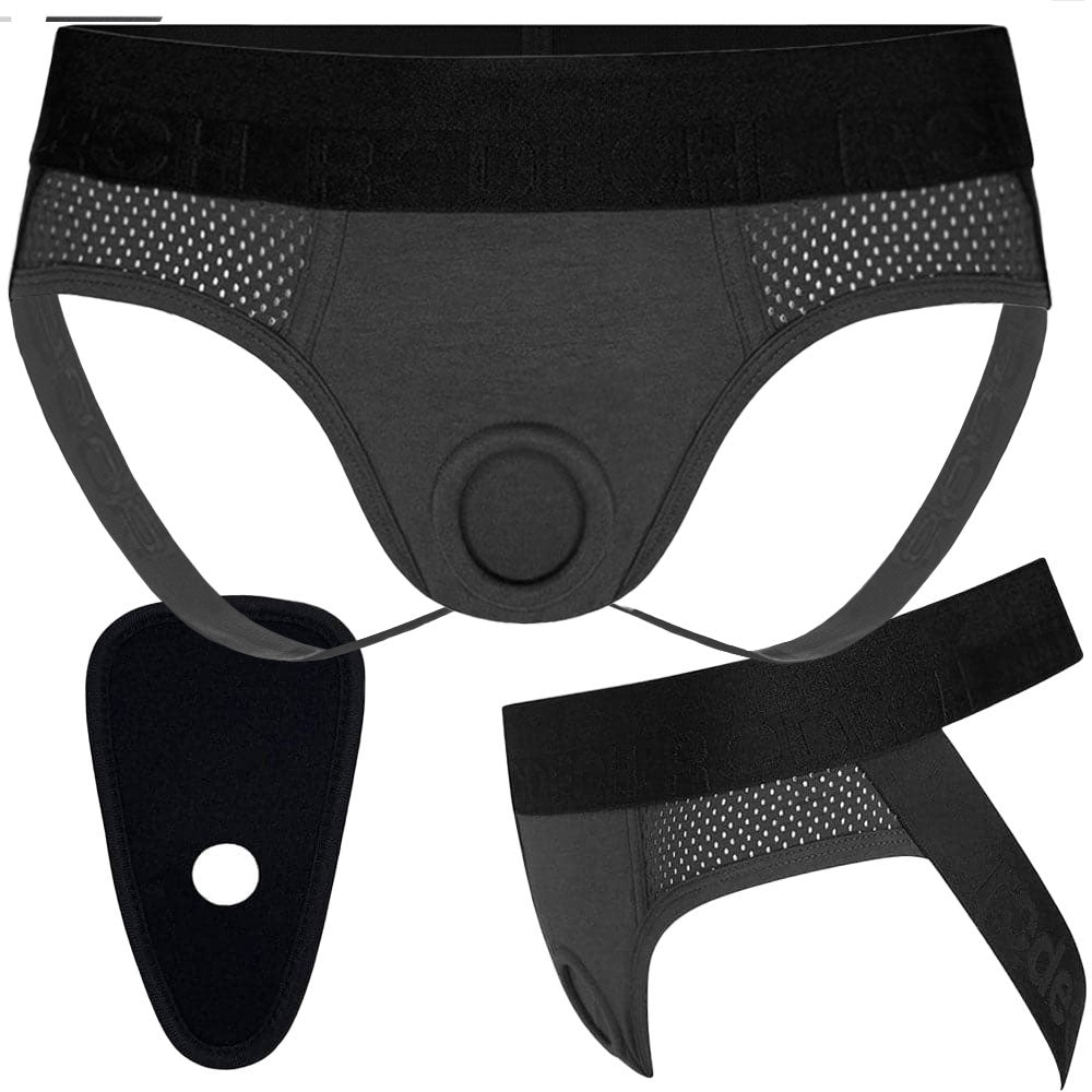 rodeoh jock harness gray with stabilizer