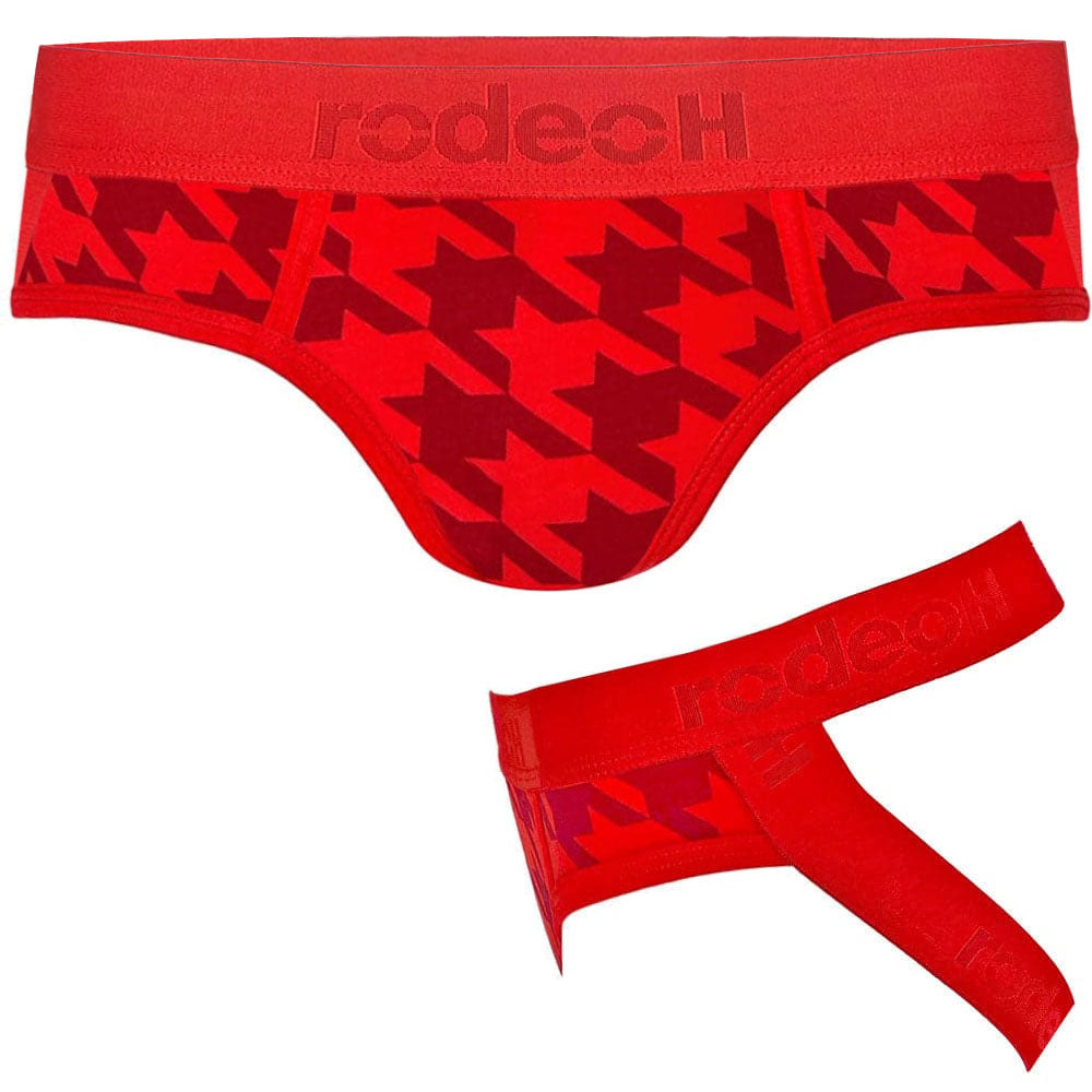 rodeoh jock underwear red houndstooth