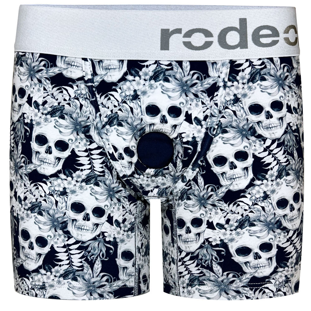 rodeoh rise boxer harness midnight navy skulls