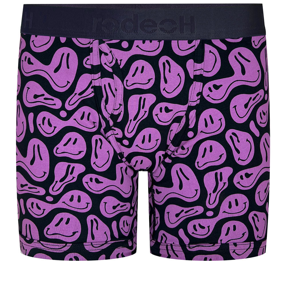 rodeoh shift boxer underwear purple and black smiley