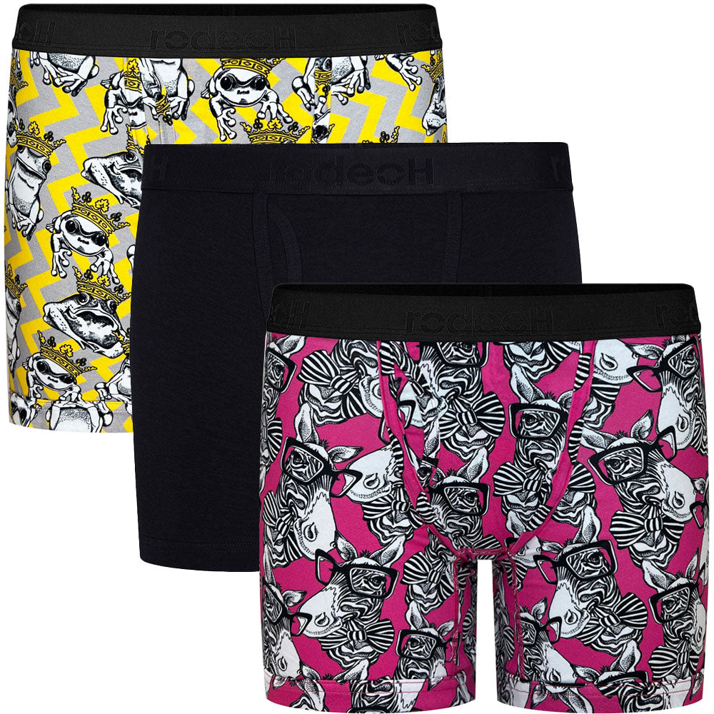 6" Shift Boxer Underwear 3 Pack - Zebras & Frogs - Multipack 