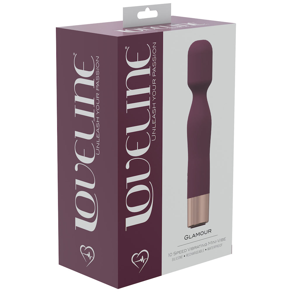 Glamour 10 Speed Silicone Rechargeable Mini Wand - Burgundy