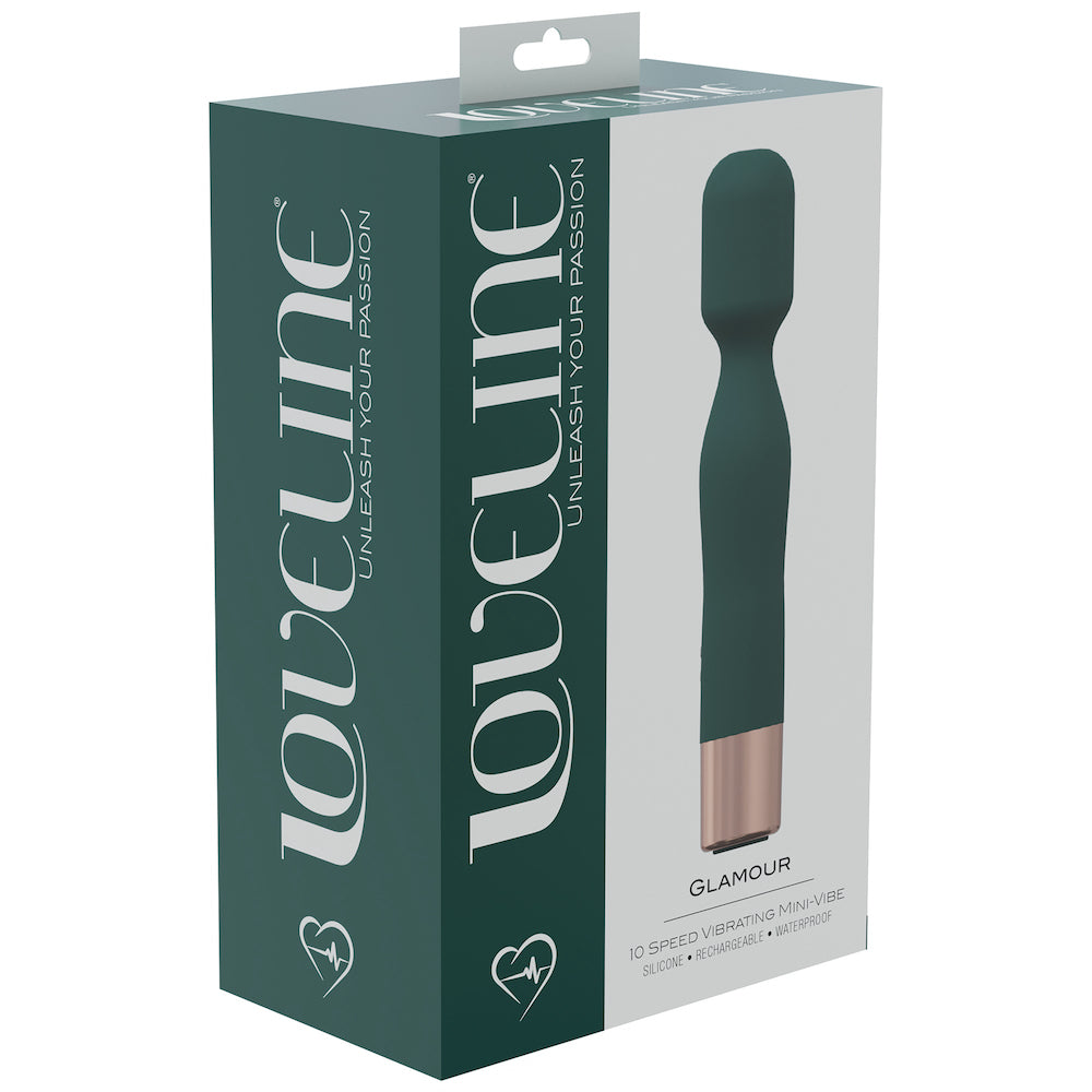 Glamour 10 Speed Silicone Rechargeable Mini Wand - Forest Green