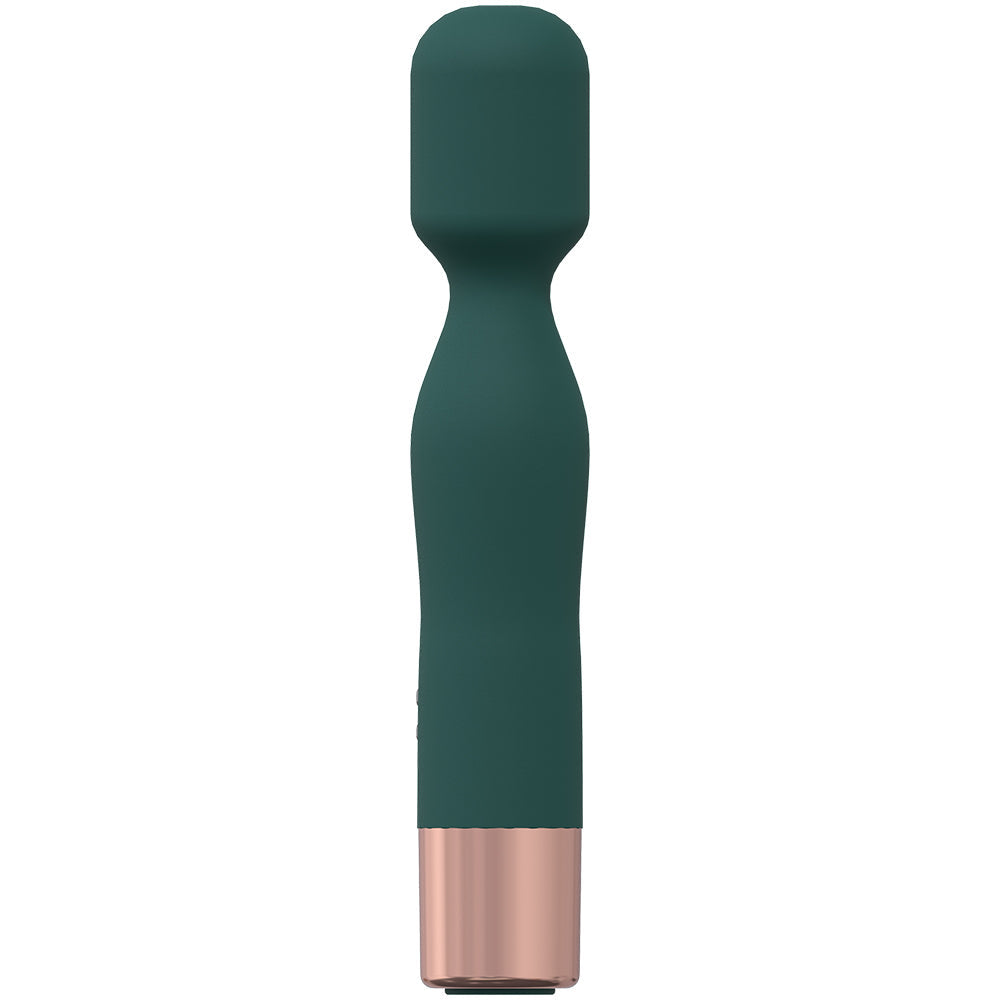 Glamour 10 Speed Silicone Rechargeable Mini Wand - Forest Green