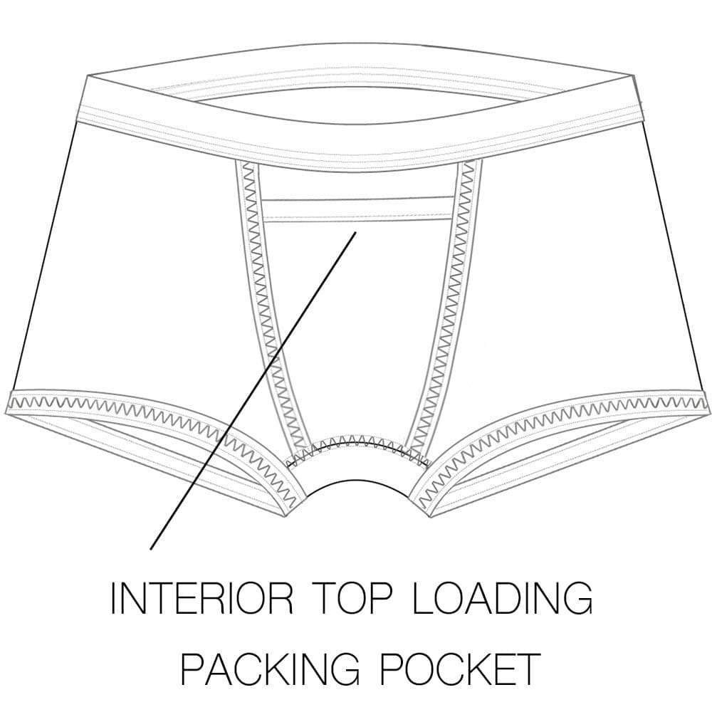 Top Loading Button Fly Boxer Packing Underwear - Black - RodeoH