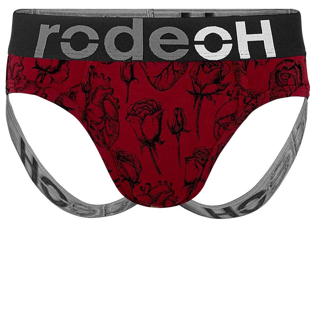 Shift Jock Underwear - Hearts & Roses - Red - RodeoH