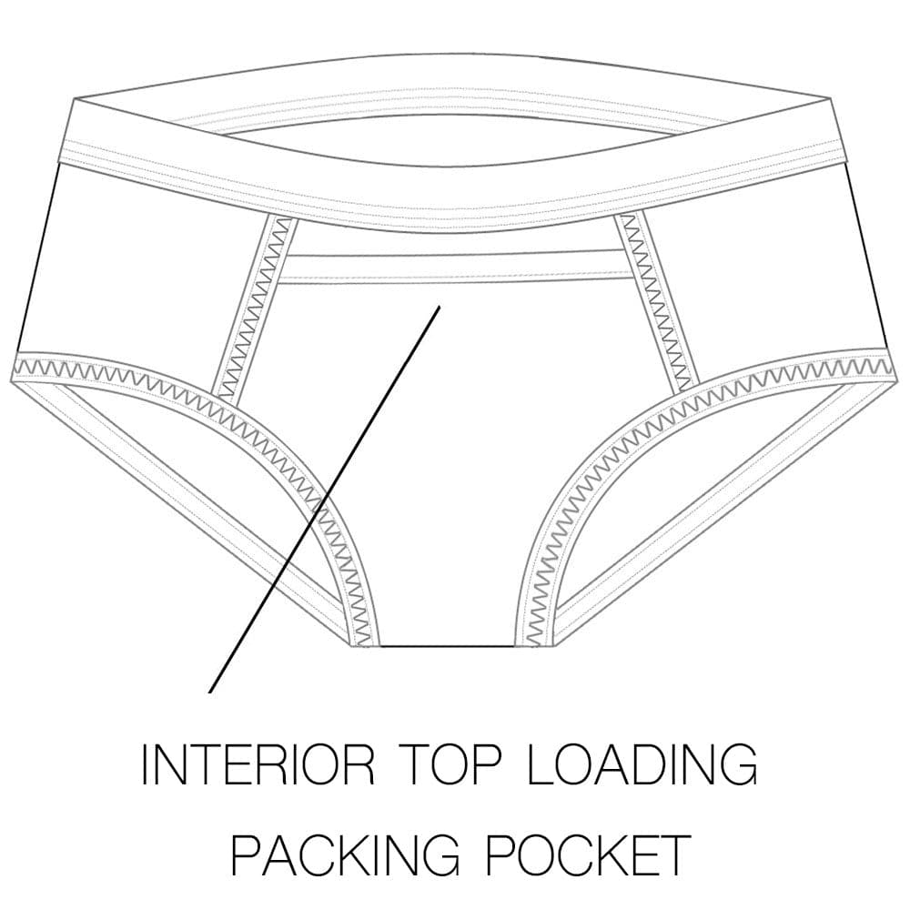 Top Loading Brief Packing Underwear - Gray Skulls